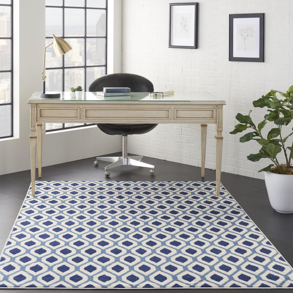 Grafix Area Rug, White/Navy, 5'3" x 7'3". Picture 2