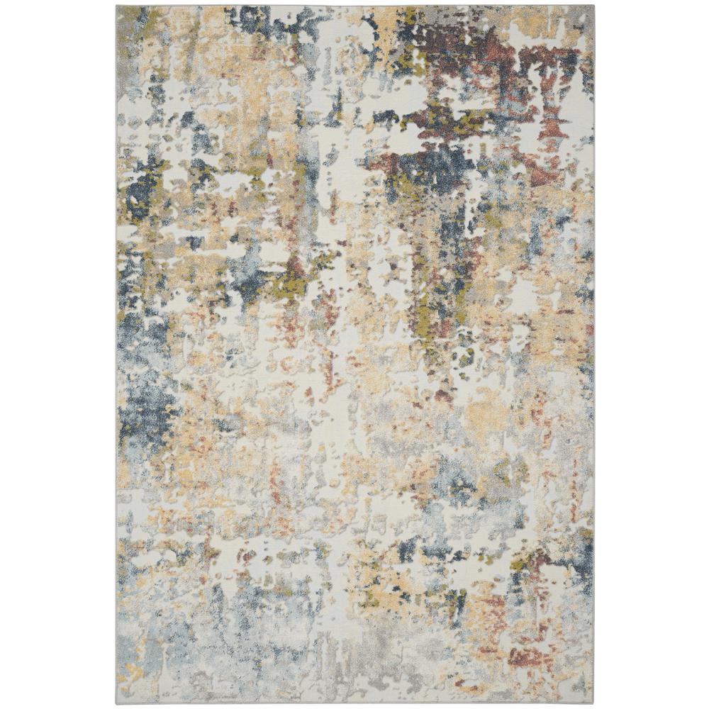 TRC05 Trance Ivory/Multi Area Rug- 6'6" x 9'6". Picture 1