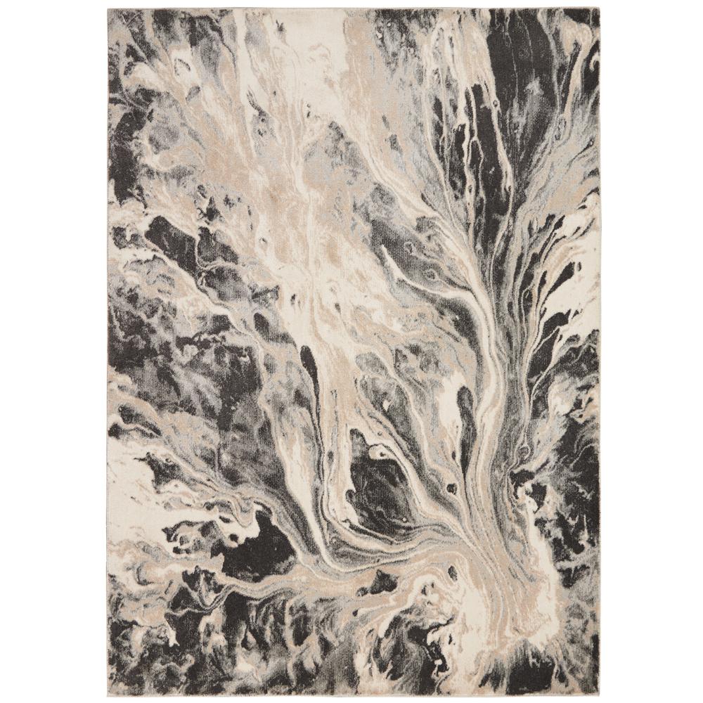 Nourison Home Elegance FAR01 Grey and White 5'x7' Contemporary Area Rug. Picture 1