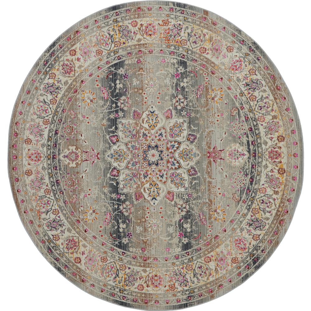 Vintage Round Area Rug, 6' x Round. Picture 1