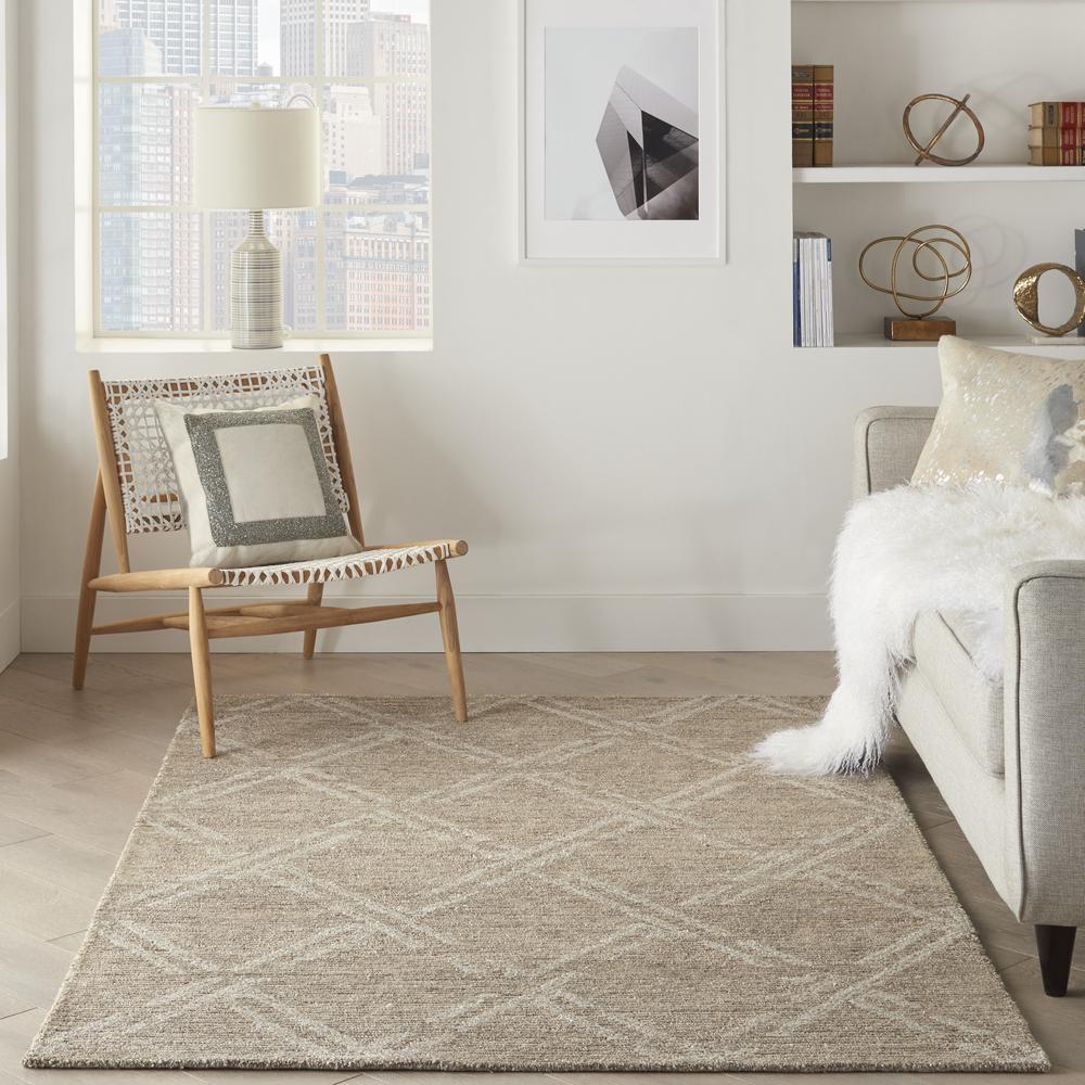 Nourison Venosa Area Rug, Taupe, 5'3" x ROUND, VSN01. Picture 2
