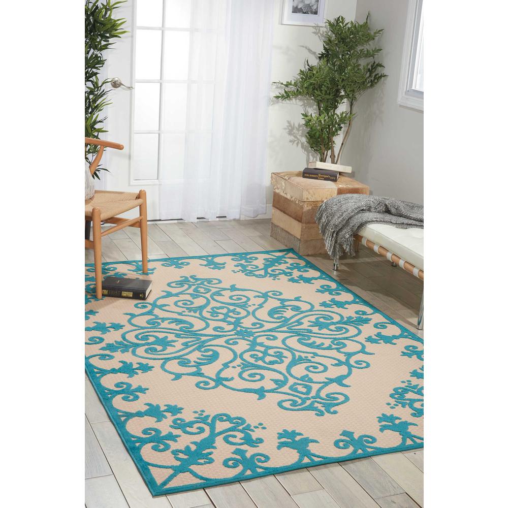 Aloha Area Rug, Aqua, 9'6" x 13'. Picture 2
