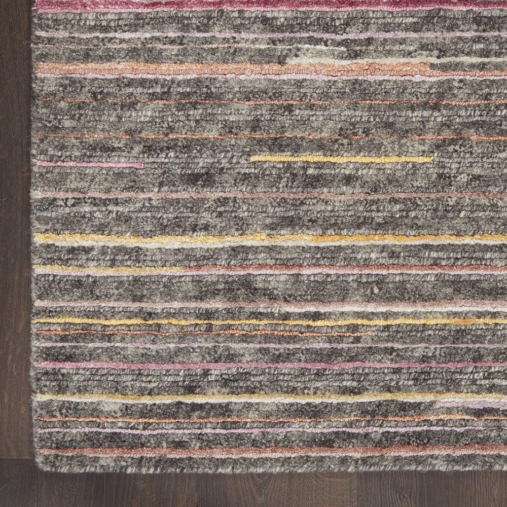 Nourison Plateau Area Rug, Grey/Flame, 2'3" x 3', PAE01. Picture 4