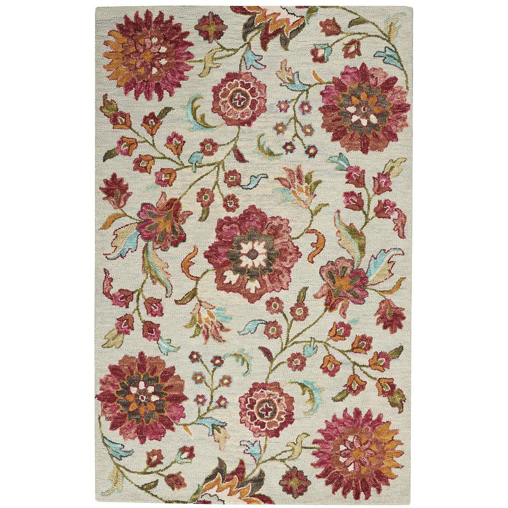 BAH04 Bahari Grey/Multi Area Rug- 5' x 7'. Picture 1