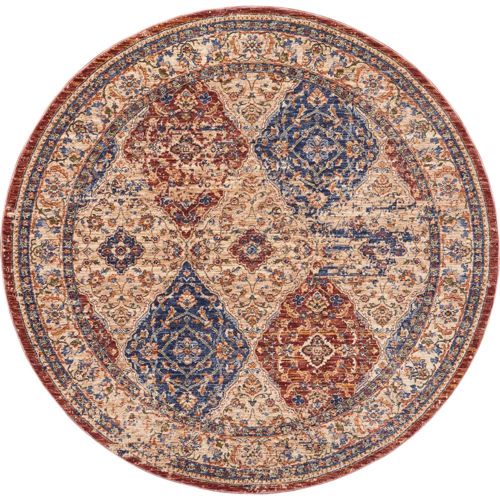 Reseda Area Rug, Multicolor, 5' x ROUND. Picture 1