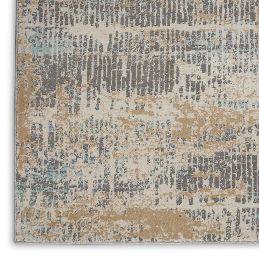 Michael Amini MA90 Uptown Area Rug, Beige/Aqua, 4' x ROUND, UPT03. Picture 5