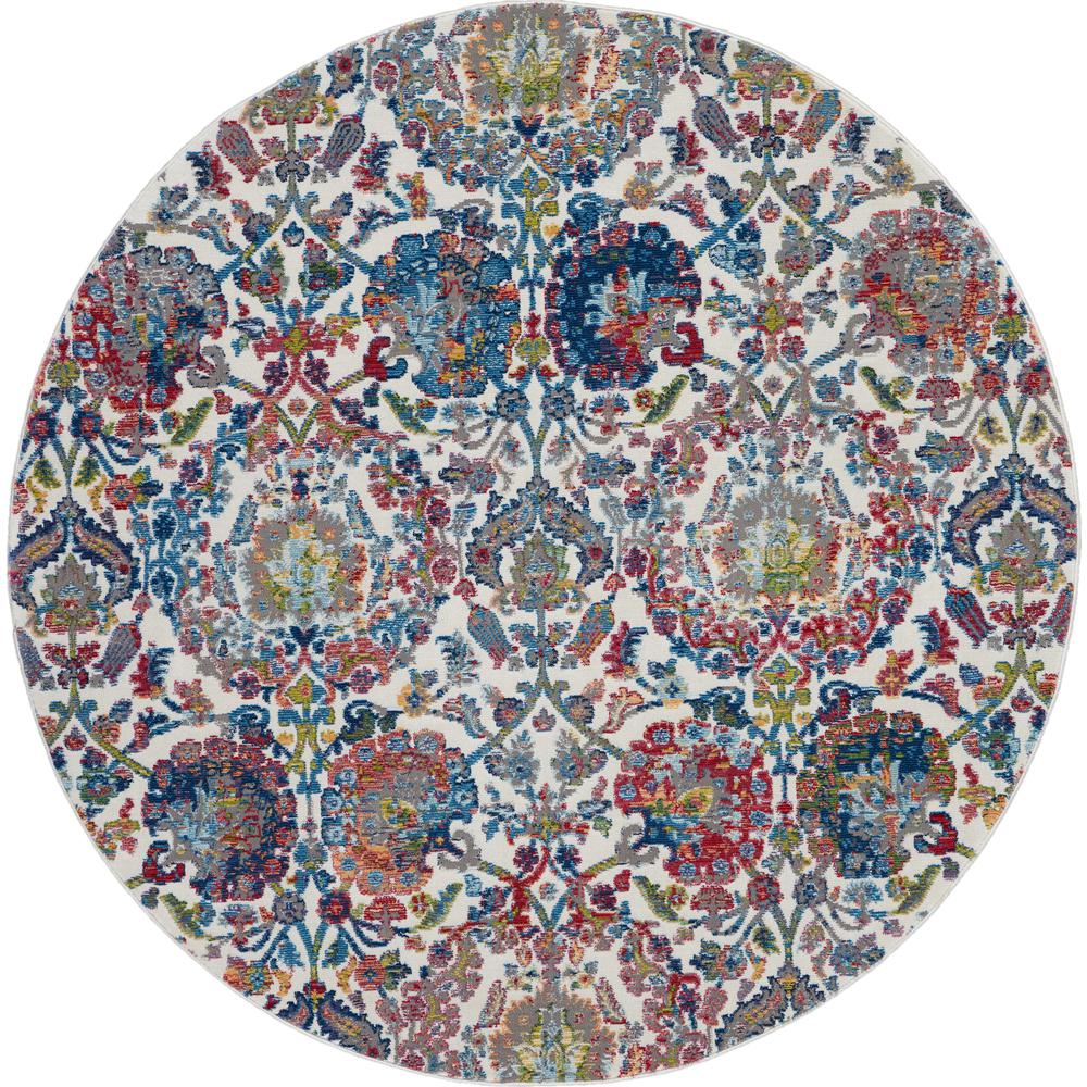 Vintage Round Area Rug, 6' x Round. Picture 1