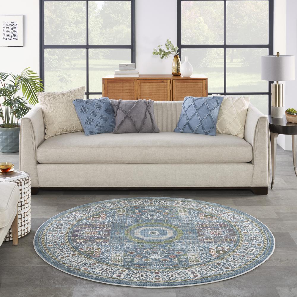 Bohemian Round Area Rug, 6' x Round. Picture 9