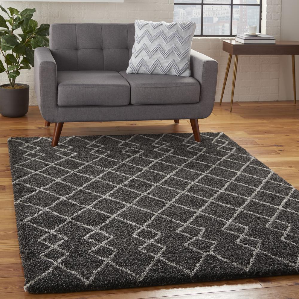 Nourison Home Geometric Shag Area Rug. Picture 10