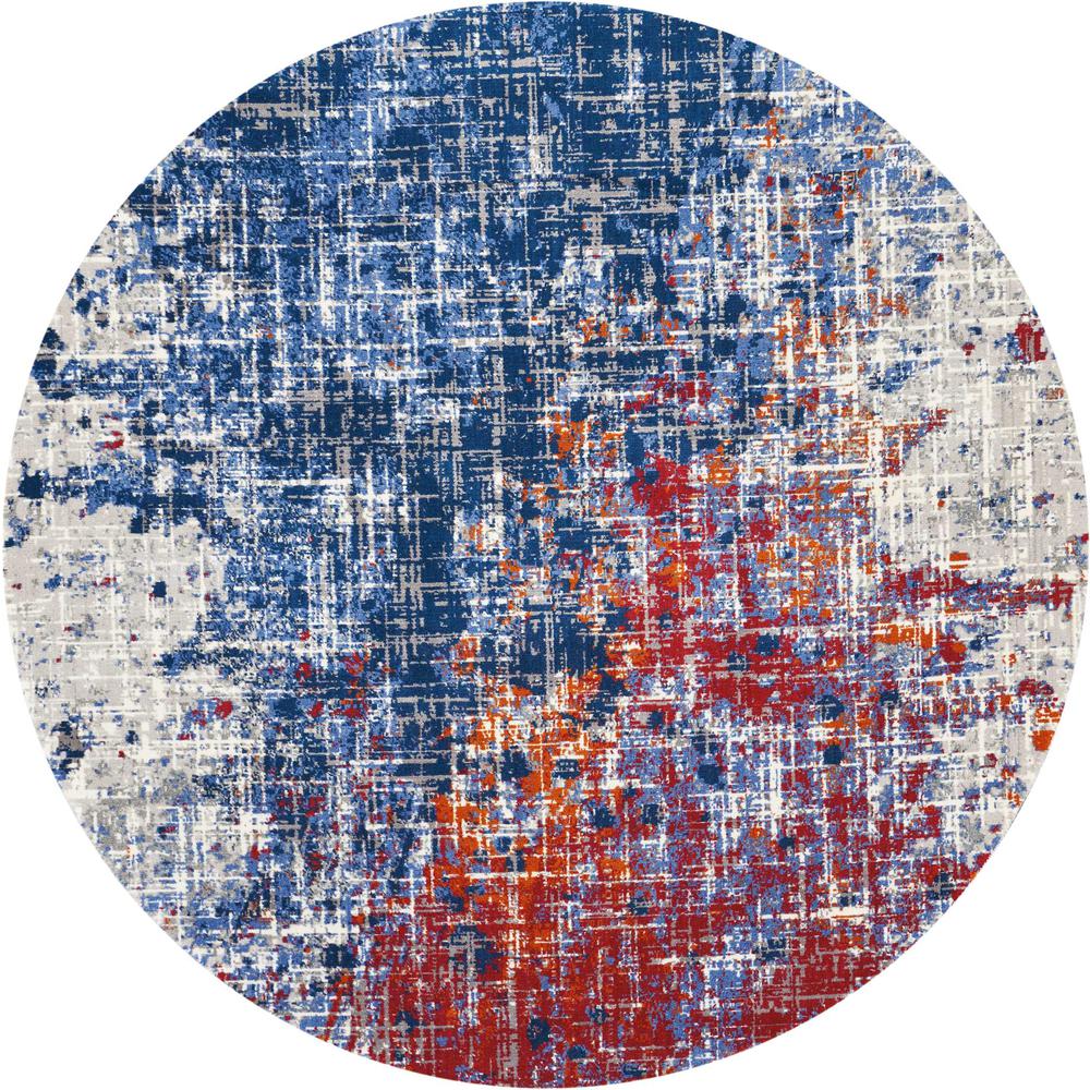 Twilight Area Rug, Red/Blue, 8' x ROUND. Picture 1