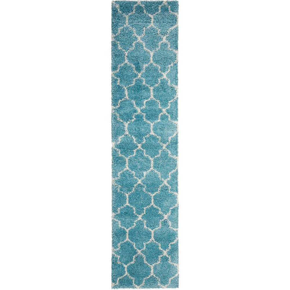 Amore Area Rug, Aqua, 2'2" x 10'. Picture 1