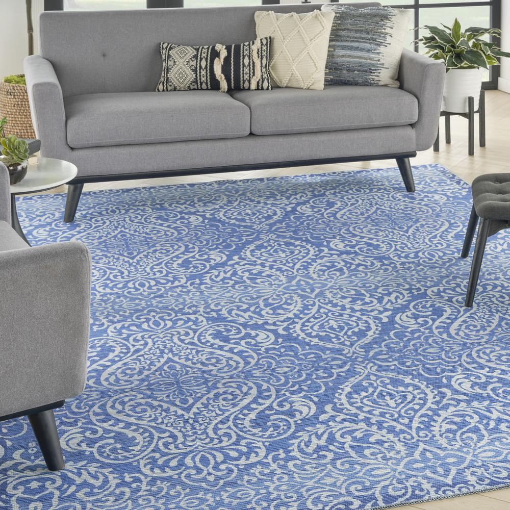 Waverly Washables Collection 7'10 x 9'10 Blue Area Rug. Picture 2