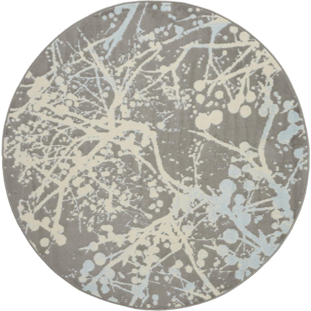 Jubilant Area Rug, Grey, 5'3" x ROUND. Picture 1