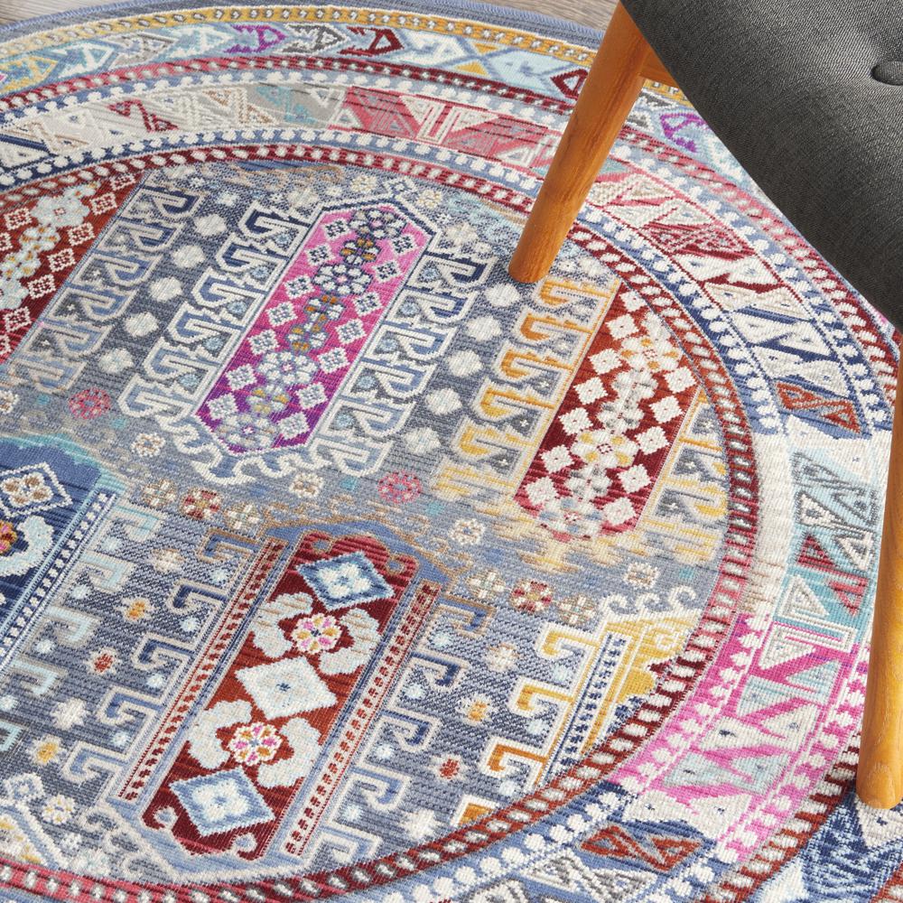 Bohemian Round Area Rug, 4' x Round. Picture 8