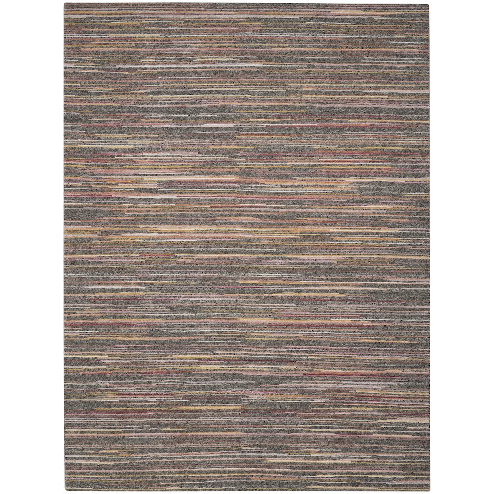 Nourison Plateau Area Rug, Grey/Flame, 8'6" x 11'6", PAE01. Picture 1