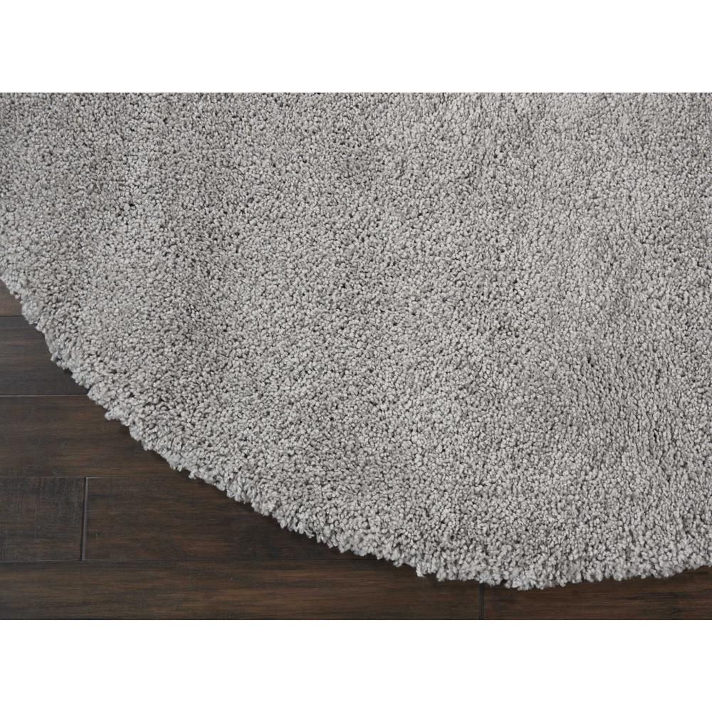 Malibu Shag Area Rug, Silver Grey, 4' x ROUND. Picture 3
