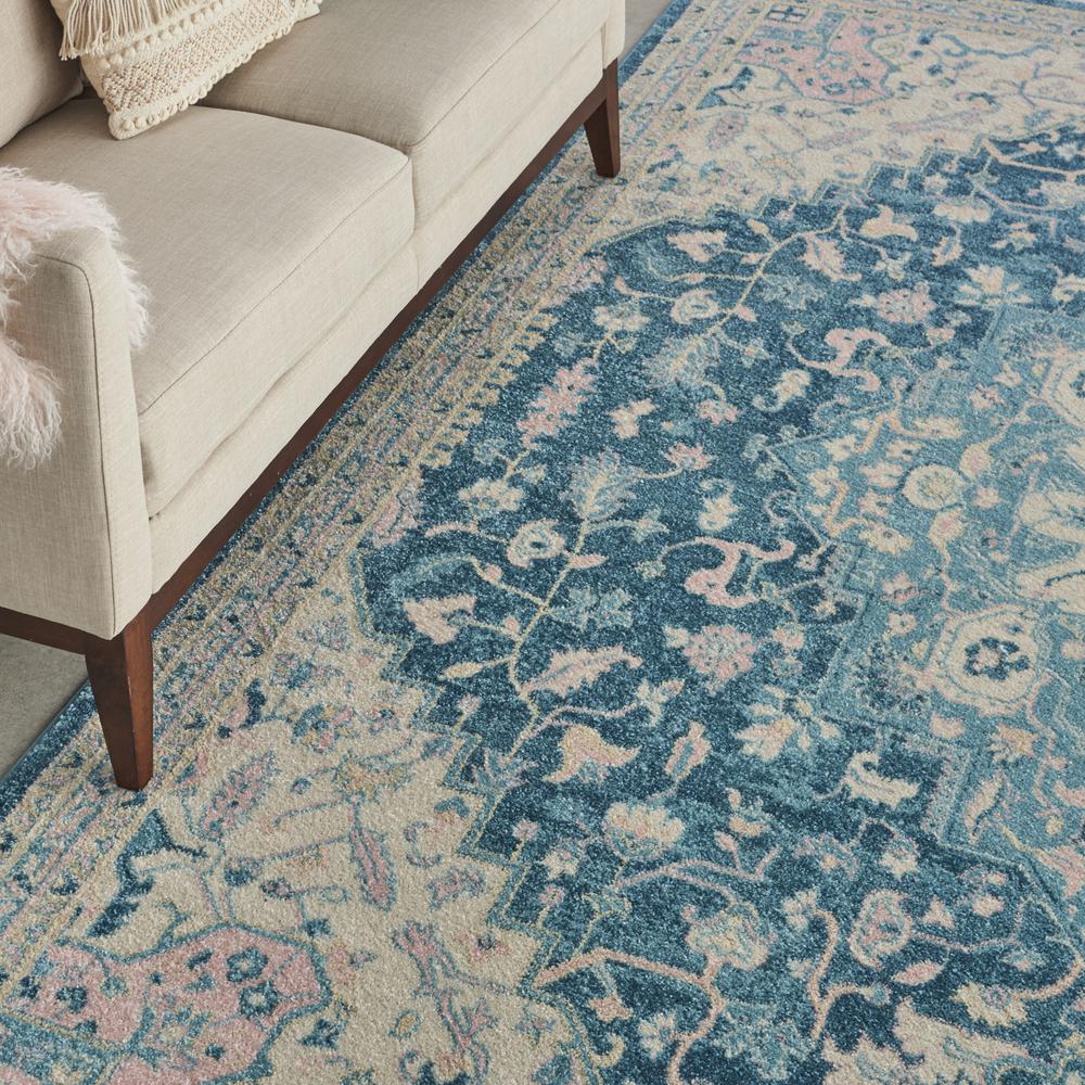 Tranquil Area Rug, Ivory/Turquoise, 8' X 10'. Picture 8