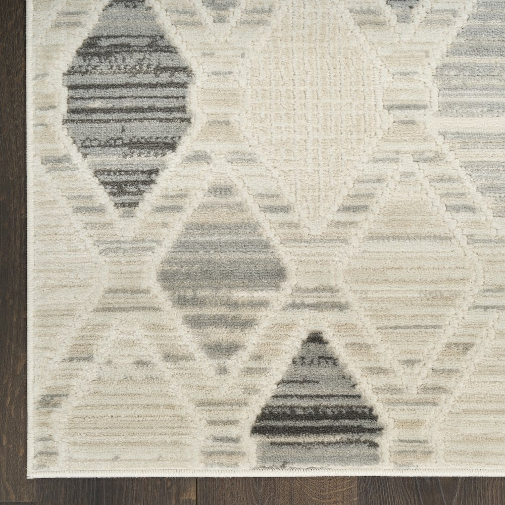 Serenity Home 9' x 12' Beige Grey Modern Indoor Rug. Picture 4