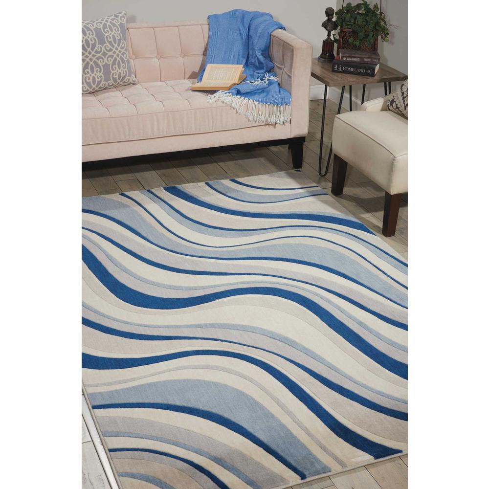 Nourison Somerset Ivory Blue Area Rug. Picture 4