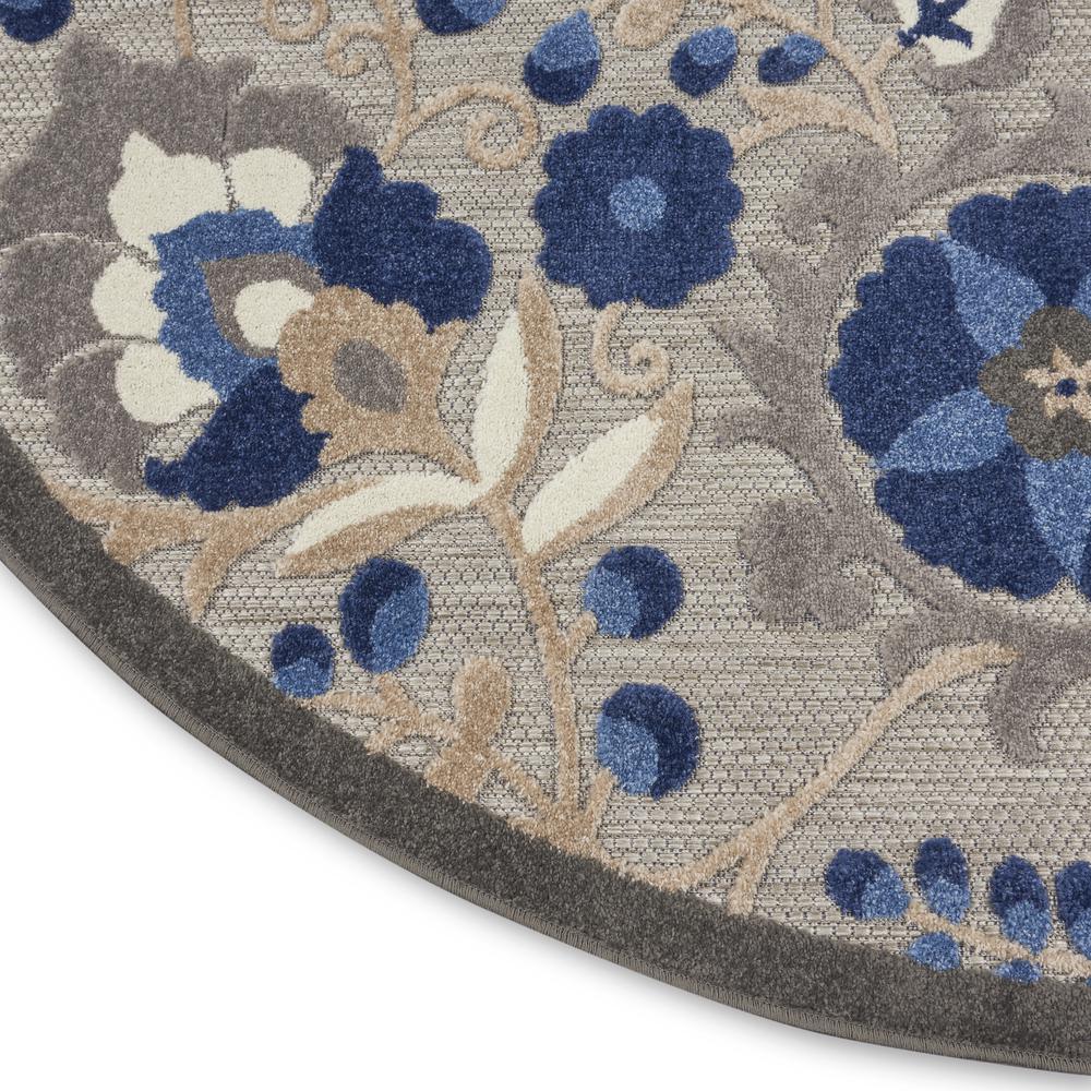 ALH17 Aloha Natural/Blue Area Rug- 5'3" x ROUND. Picture 5