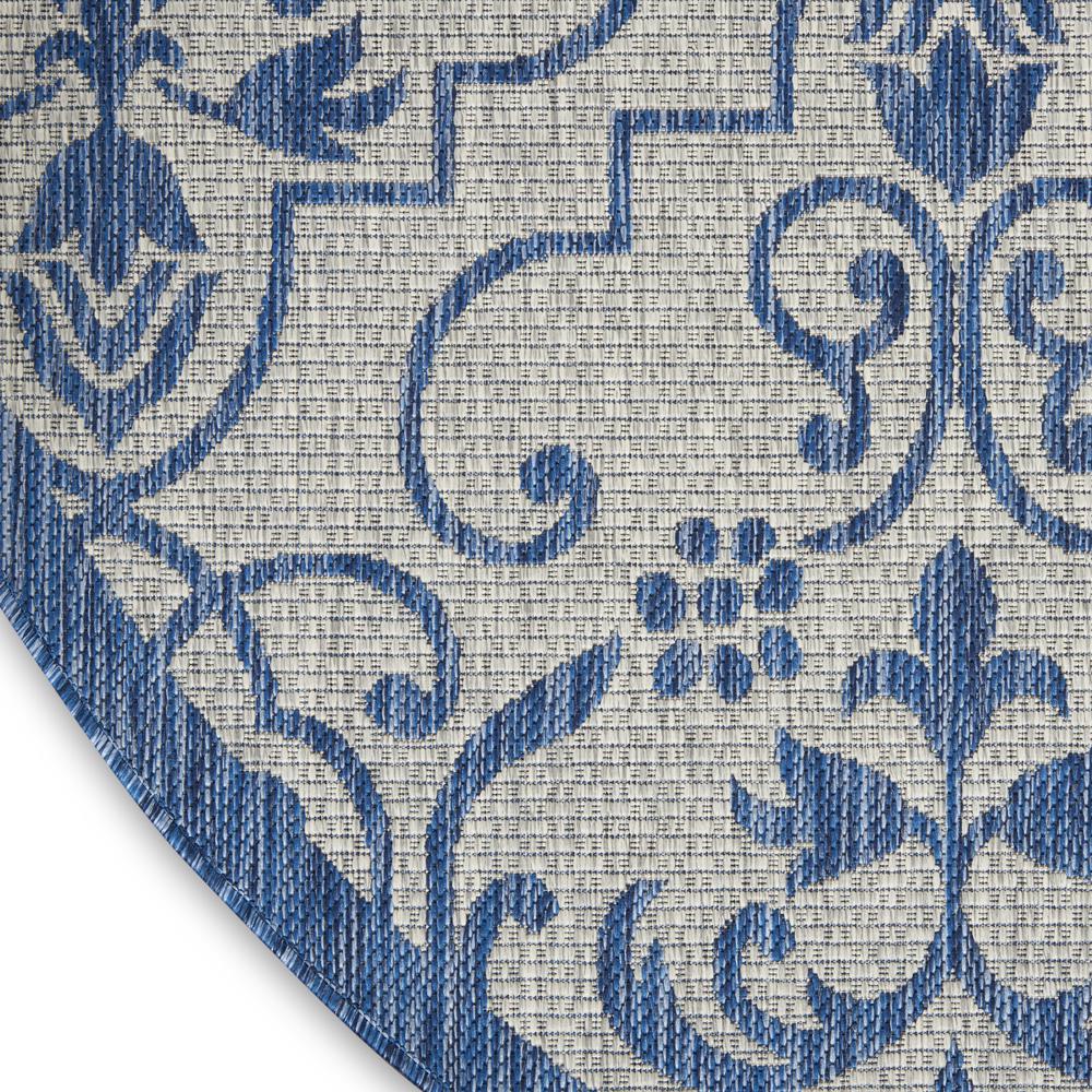 GRD04 Garden Party Ivory Blue Area Rug- 5'3" x round. Picture 5