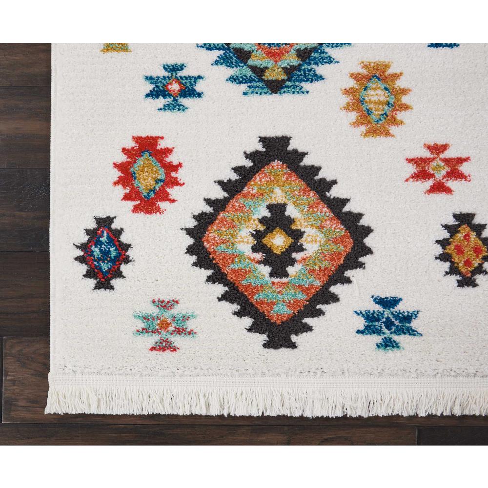 Tribal Decor Area Rug, White, 2'2" x 7'9". Picture 3