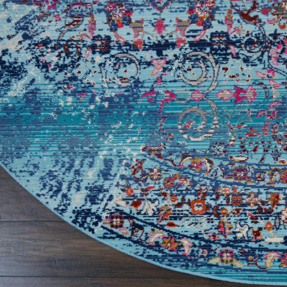 Vintage Round Area Rug, 4' x Round. Picture 4
