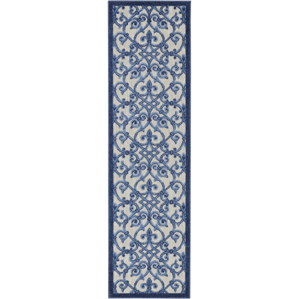 ALH21 Aloha Grey/Blue Area Rug- 2' x 6'. Picture 1