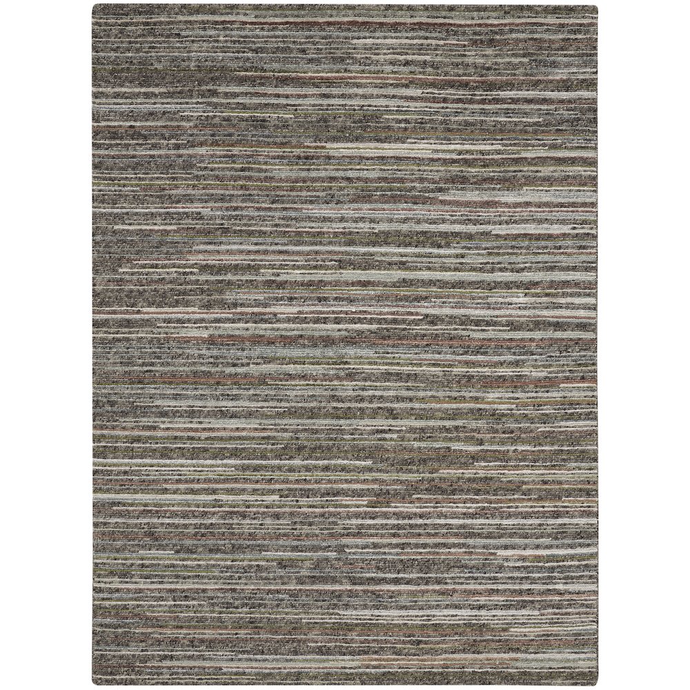 Nourison Plateau Area Rug, Grey/Green, 5'3" x 7'3", PAE01. Picture 1
