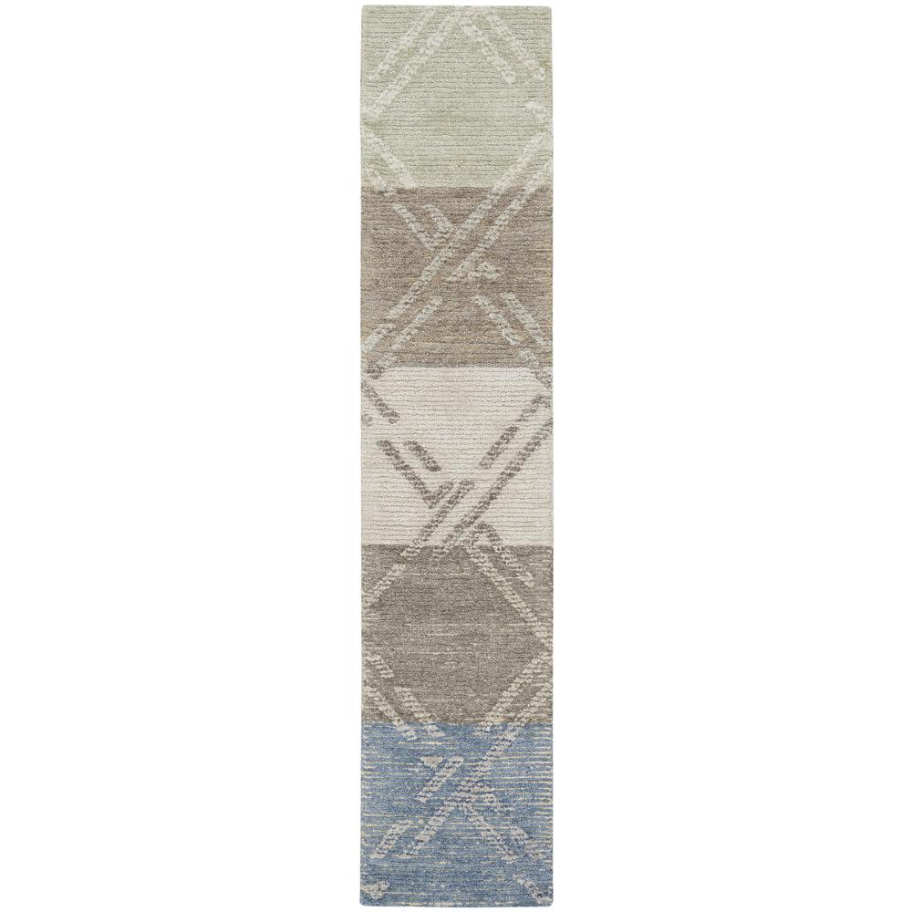 Nourison Venosa Area Rug, Green Ivory, Taupe, Ivory Grey, Grey Ivory, Blue Ivory, 2' x 3', VSN01. Picture 1