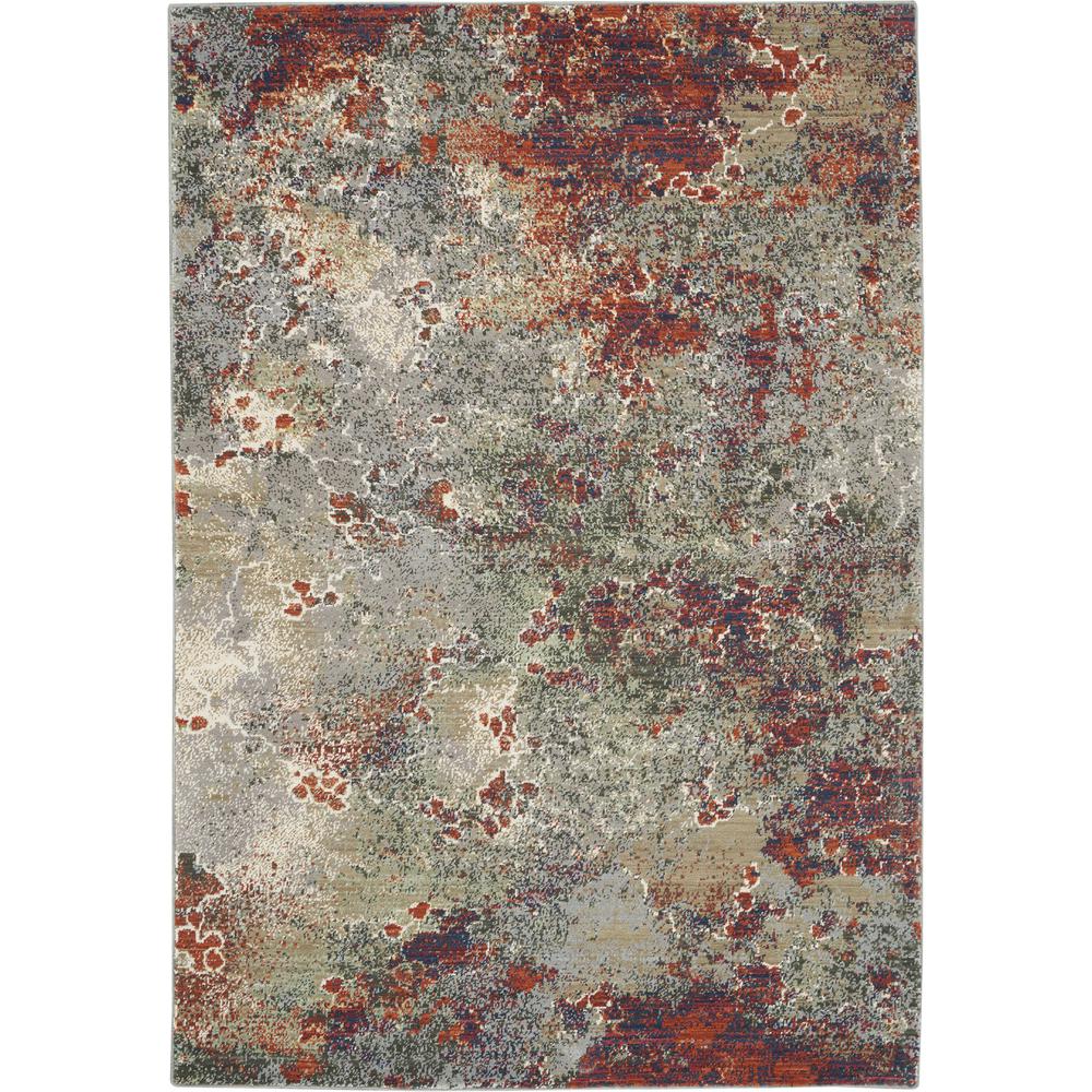 Nourison Artworks Area Rug, Seafoam/Brick, 5'6" x 8', ATW02. Picture 1