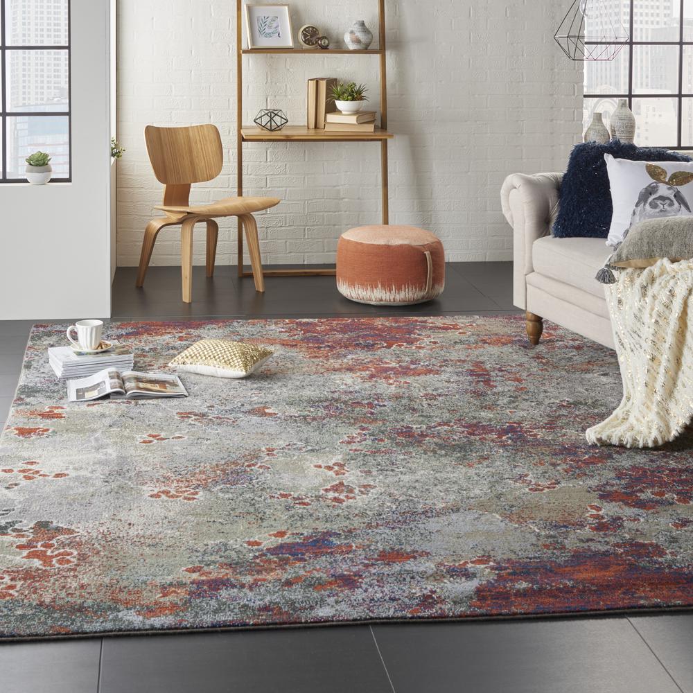 Artworks Area Rug, Seafoam/Brick, 8'6" x 11'6". Picture 9