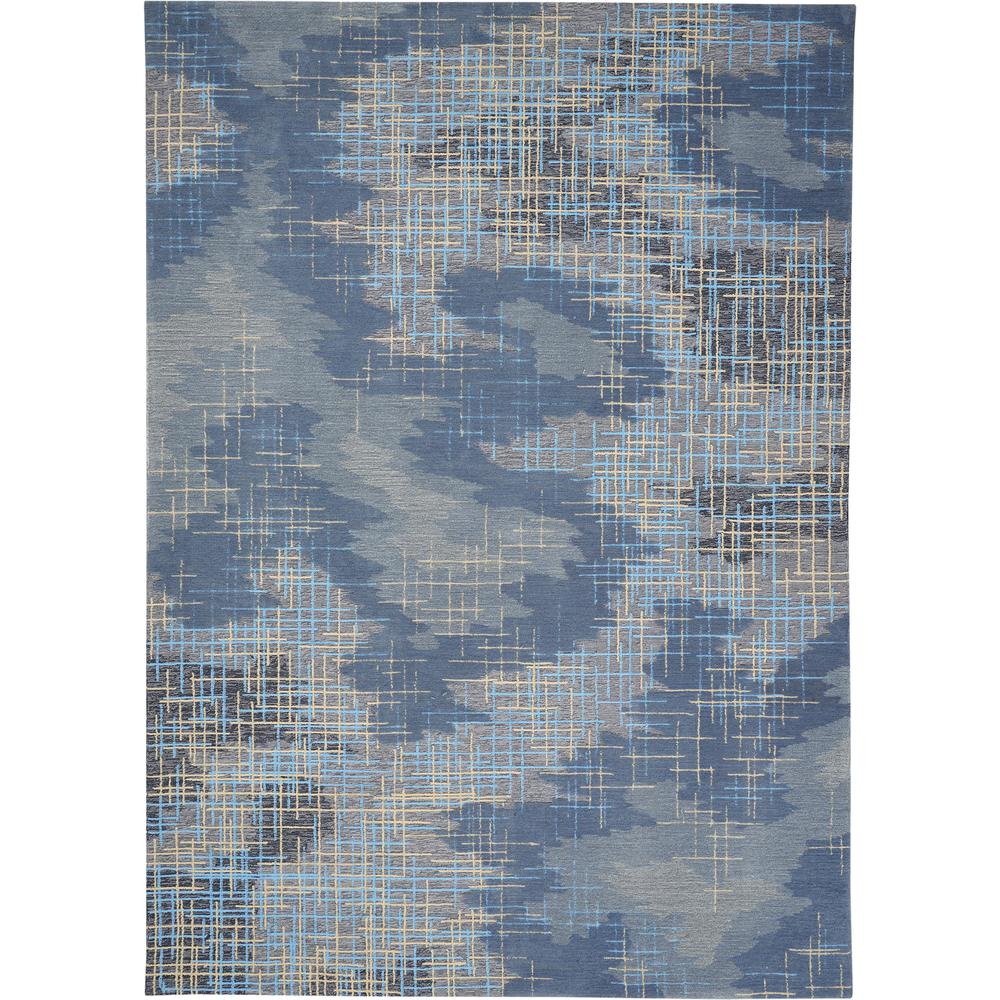 Symmetry Area Rug, Blue/Beige, 8'6" X 11'6". Picture 1