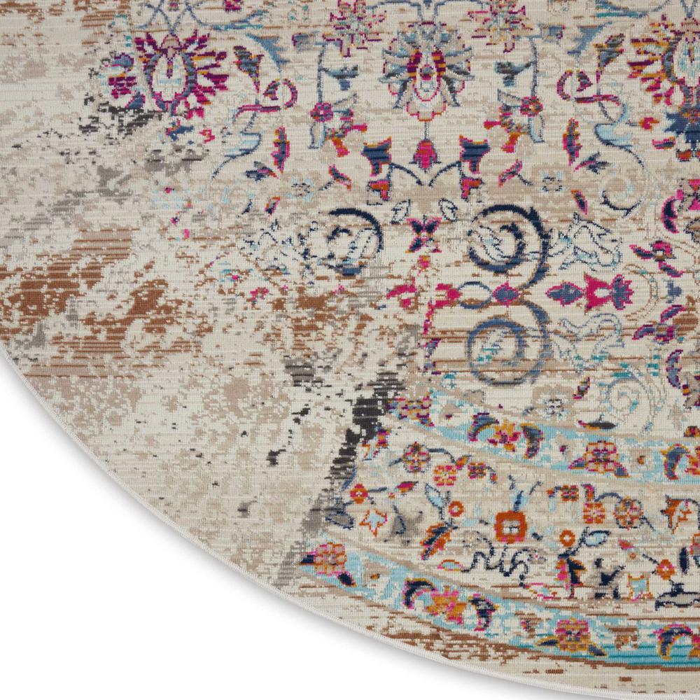 Vintage Round Area Rug, 4' x Round. Picture 5