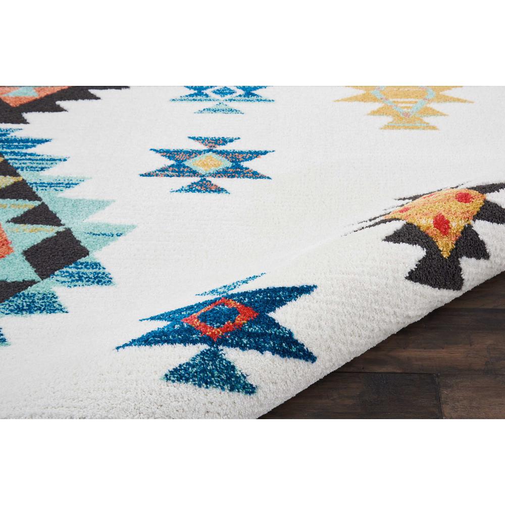 Tribal Decor Area Rug, White, 7'10" x 10'9". Picture 4