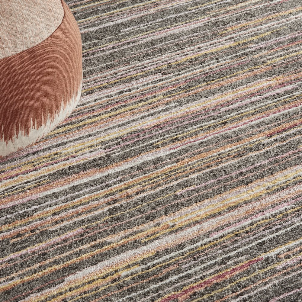 Nourison Plateau Area Rug, Grey/Flame, 8'6" x 11'6", PAE01. Picture 8