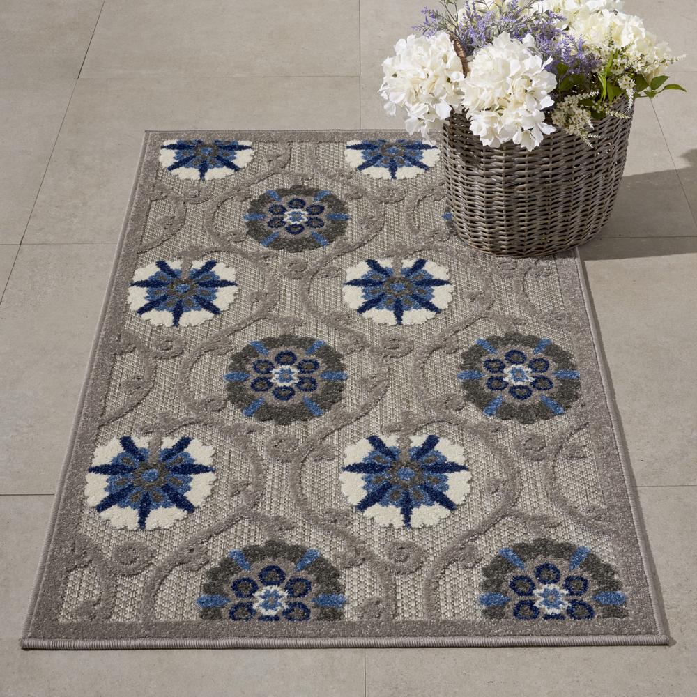 ALH19 Aloha Grey/Blue Area Rug- 2'8" x 4'. Picture 10