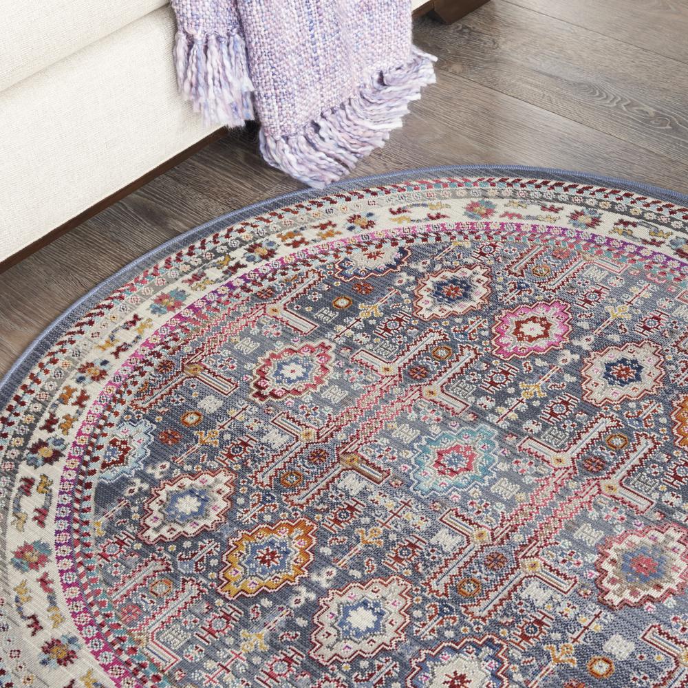 Bohemian Round Area Rug, 4' x Round. Picture 8