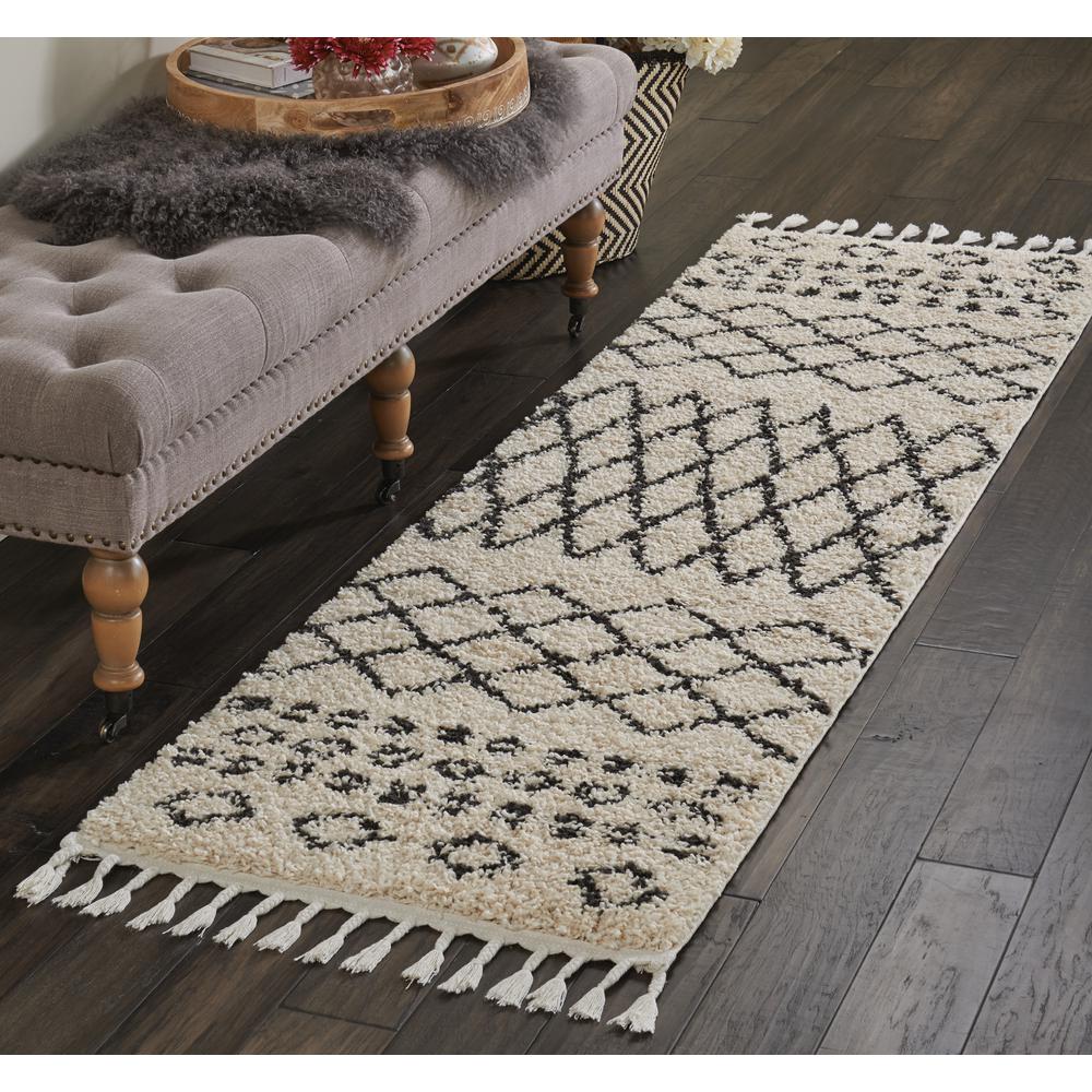 Moroccan Shag Area Rug, Cream, 2'2" x 8'1". Picture 2