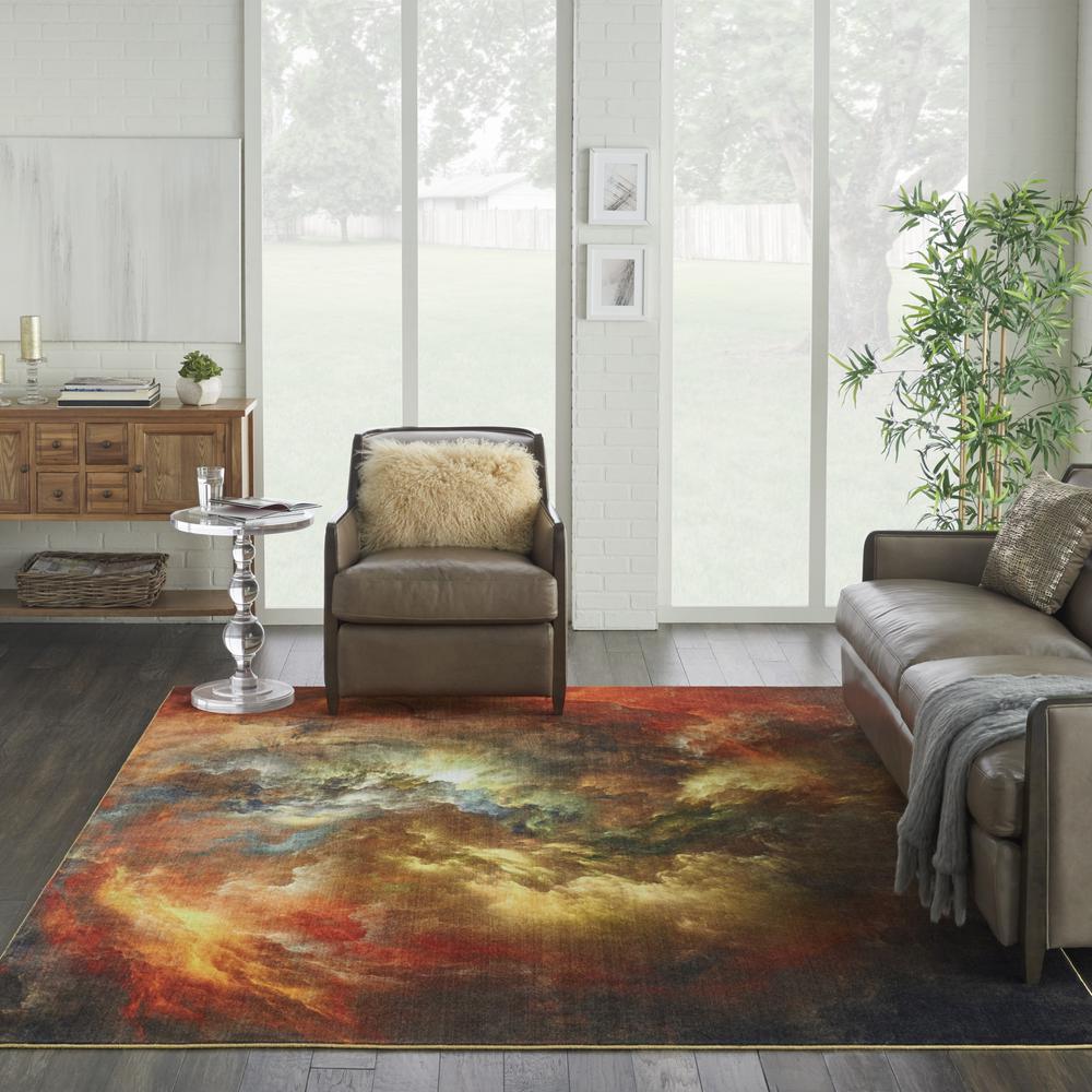 Nourison Le Reve Area Rug, Red/Multicolor, 7'10" x 9'10", LER07. Picture 2