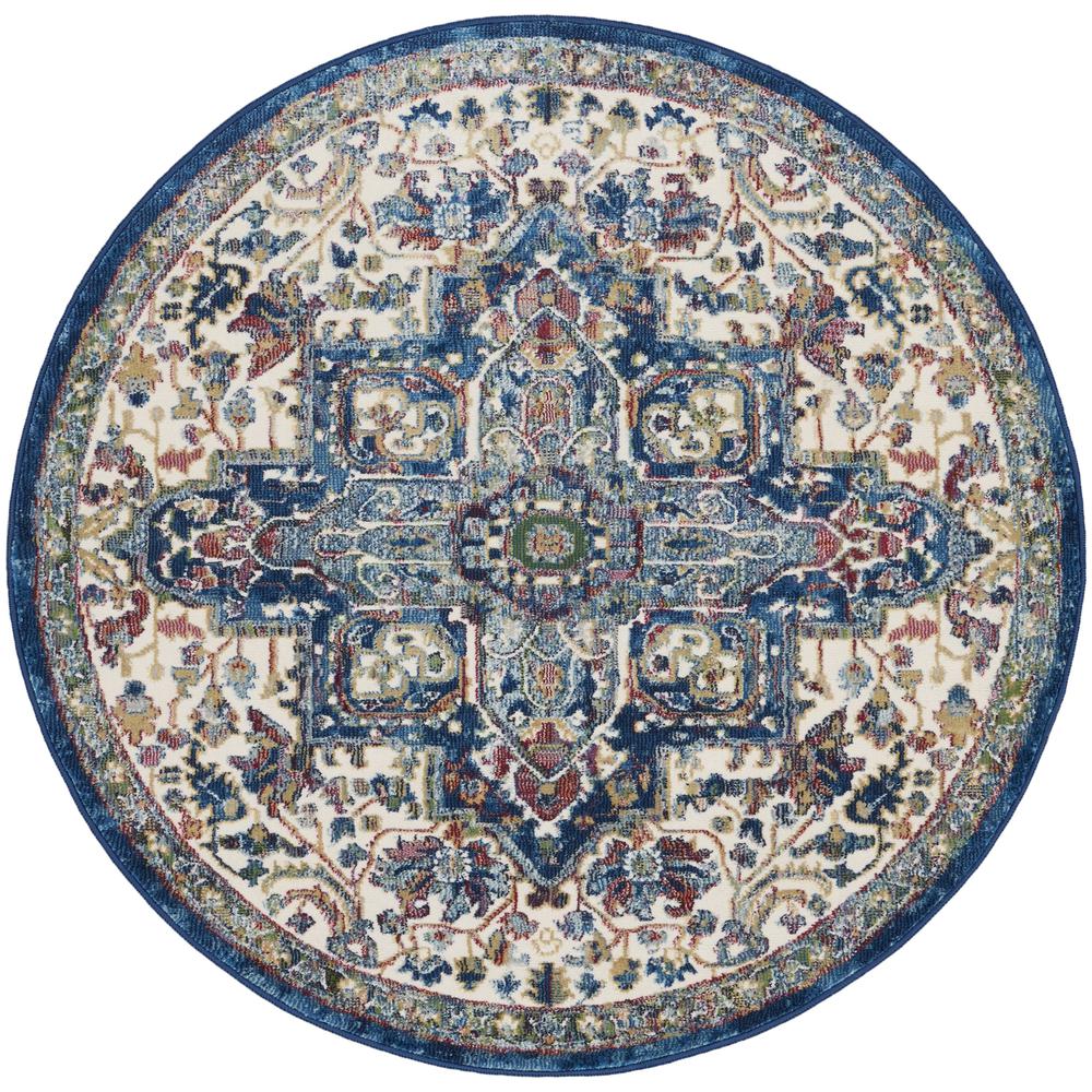 Bohemian Round Area Rug, 4' x Round. Picture 1