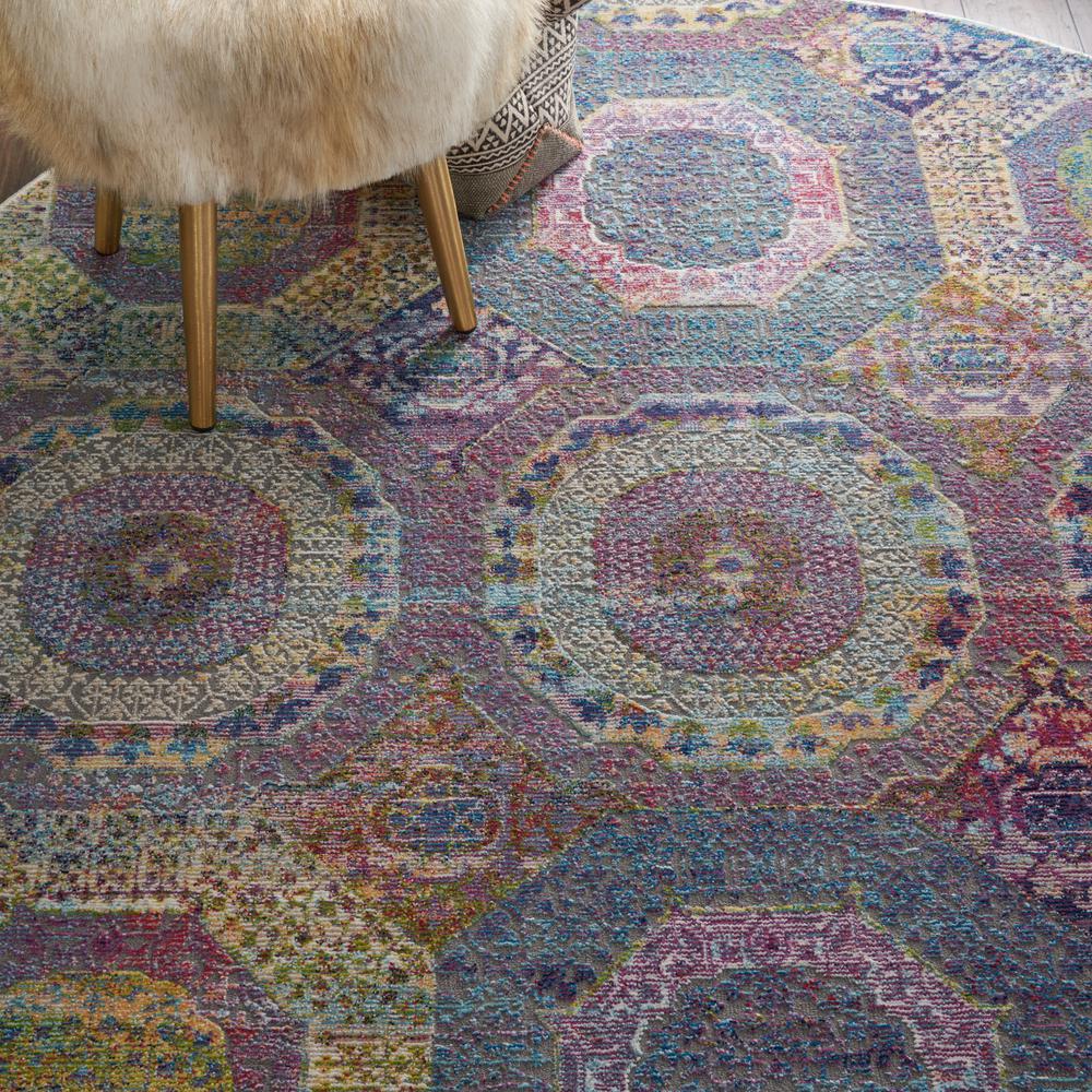 Bohemian Round Area Rug, 6' x Round. Picture 8