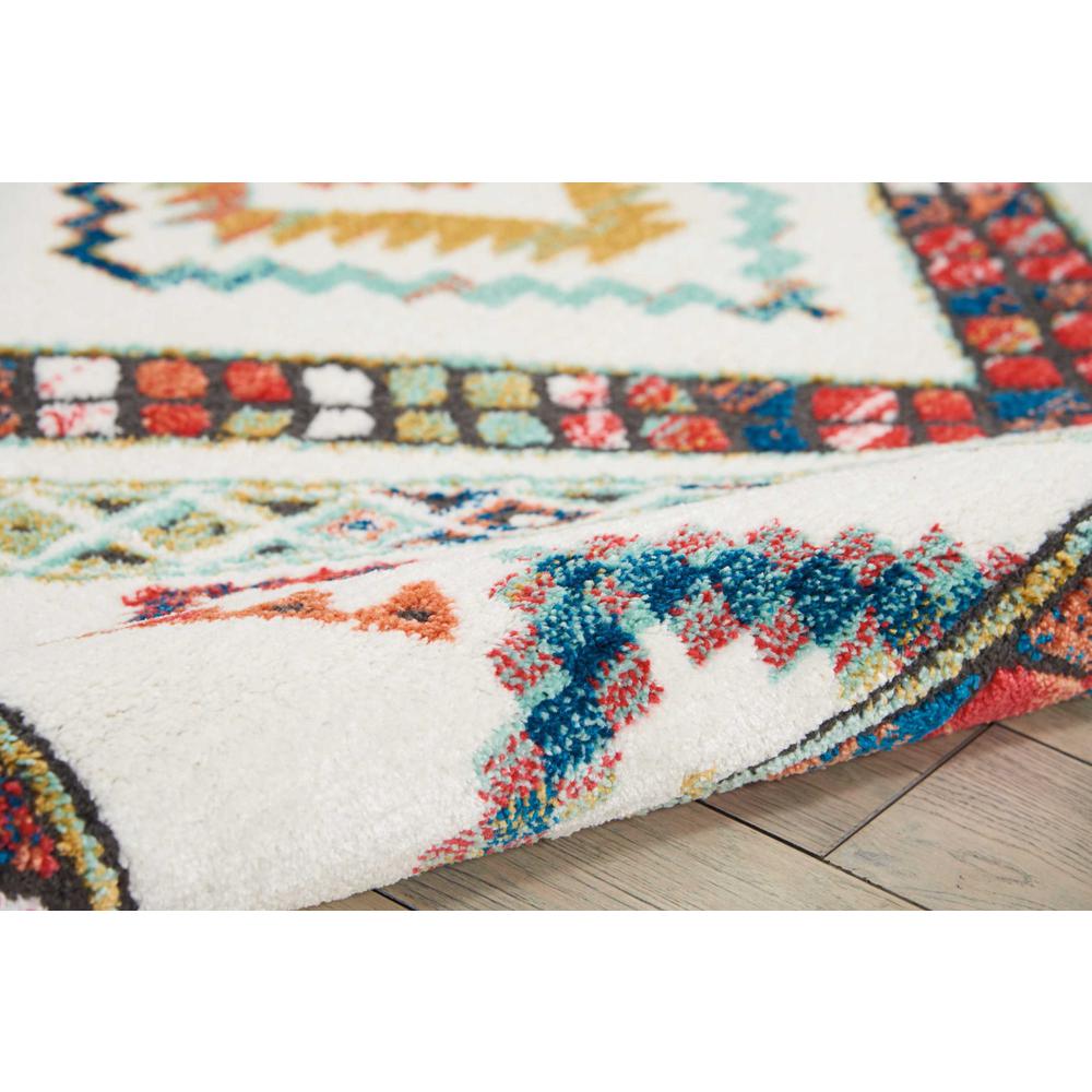 Tribal Decor Area Rug, White, 3'11" x 6'2". Picture 4