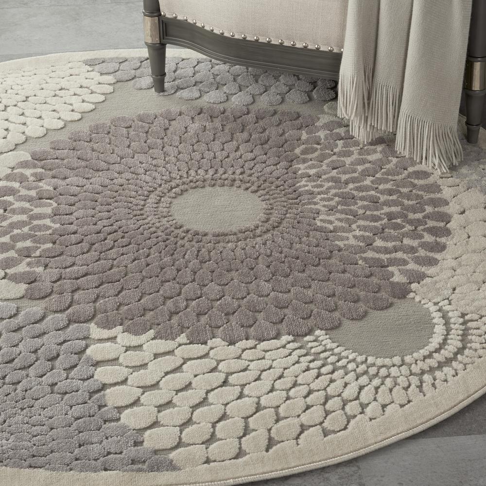 Graphic Illusions Area Rug, Grey, 5'3" x ROUND. Picture 7