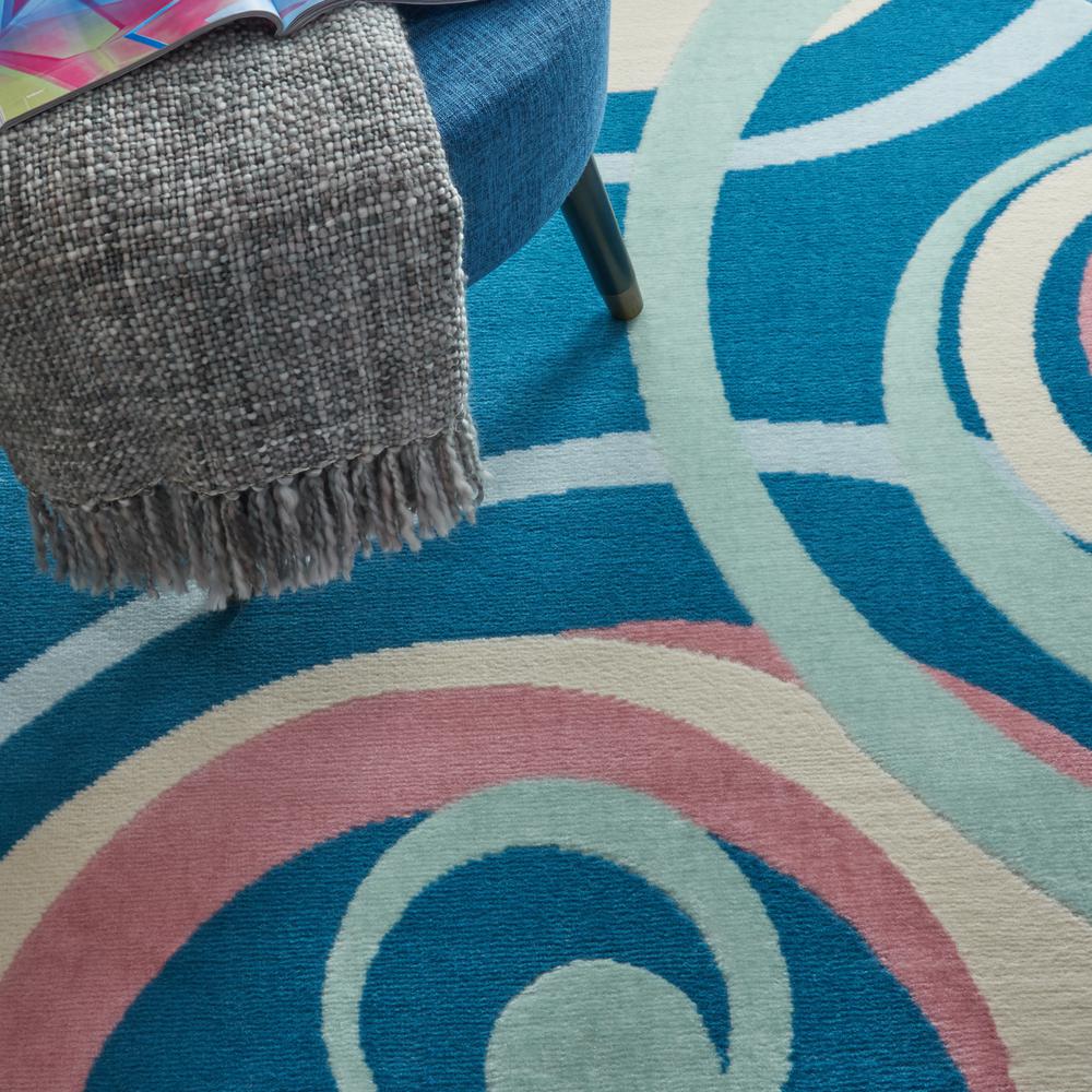 Grafix Area Rug, Blue Multicolor, 5'3"XROUND. Picture 8