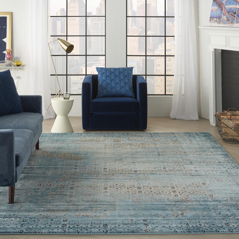 Karma Area Rug, Blue, 6'7" x 9'6". Picture 9