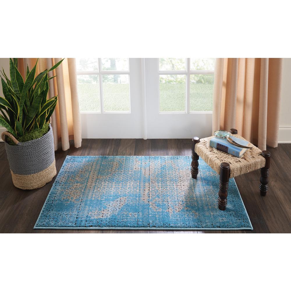 Karma Area Rug, Blue, 2'2" x 3'9". Picture 2
