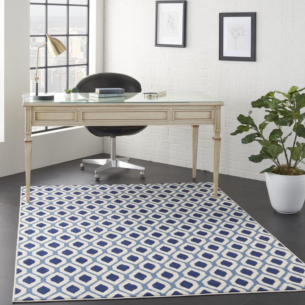 Grafix Area Rug, White/Navy, 5'3" x 7'3". Picture 9