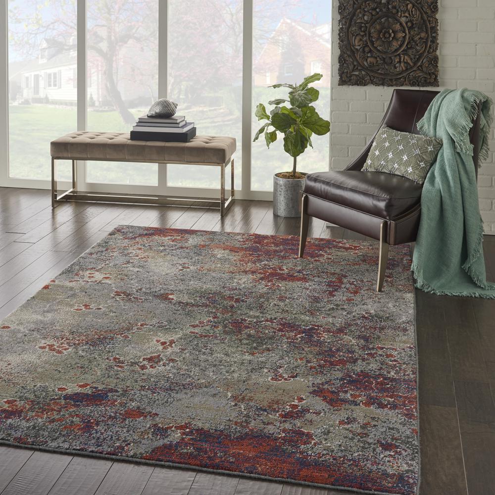 Nourison Artworks Area Rug, Seafoam/Brick, 5'6" x 8', ATW02. Picture 9
