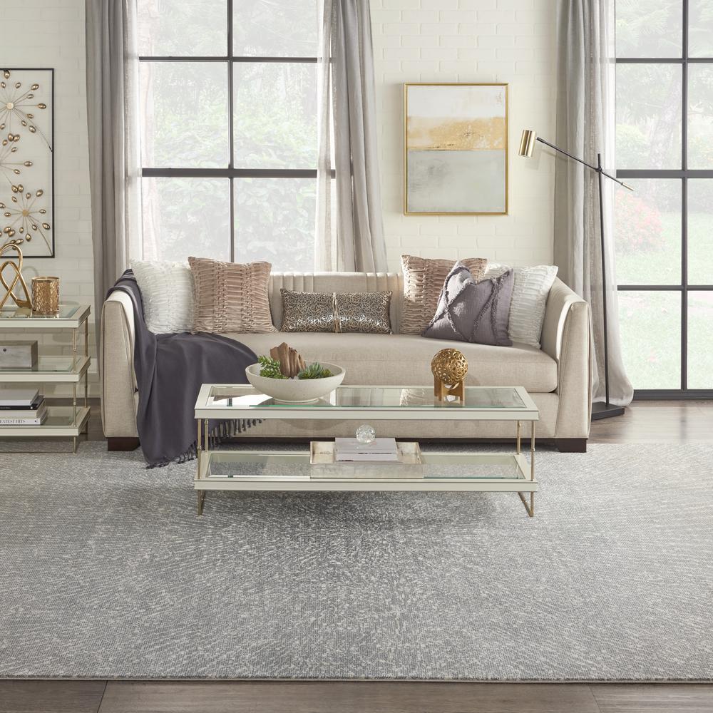 Nourison Home Elegance FAR02 Blue, Grey and White 8'x11' Large  Rug. Picture 2